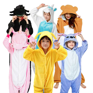 Fabricación familia Navidad pijamas dibujos animados Animal sin dientes <span class=keywords><strong>Kigurumi</strong></span> Onesie ropa de dormir leopardo salón desgaste niños niñas - Product Image 1