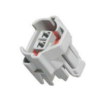 Conector Adaptador de Cableado para Inyector Automotriz de 2 Pines, Gris, Nylon PA66, Hembra, Cables de Cobre Personalizados, Aleación de Latón