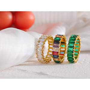 Женское кольцо из нержавеющей стали с фианитом, 18 карат - Product Image 6