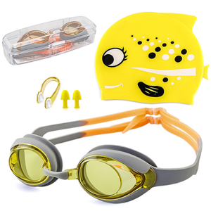 2025 चीन ईवू थोक गुणवत्ता वाले बच्चों के कार्टून प्रशिक्षण तैराकी मछली टोपी और नाक क्लिप के साथ गोगल्स - Product Image 6