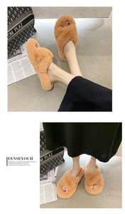 Pantofole Pelose Personalizzate alla Moda con Suola Spessa, Taglie Grandi, in Pelliccia Riccia e <span class=keywords><strong>Memory</strong></span> Foam per Donne - Product Image 6