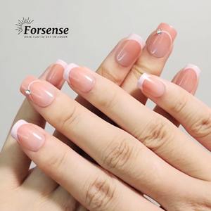 Nouvelle collection faux ongles pointe française carrée presse sur les ongles courts faux ongles esthétiques élégants avec de la colle faux ongle <span class=keywords><strong>prix</strong></span> de gros - Product Image 2