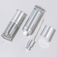 Conteneur cosmétique en plastique argenté de luxe 30ml 50ml 80ml 120ml 20g 30g 40g 50g, pot et flacon pompe à lotion en acrylique