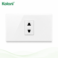 Plaque d'alimentation murale étroite 120 modulaire à montage dissimulé, prise universelle à 2 trous, 16A 250V, anti-effraction pour petite chambre