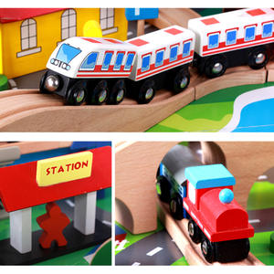 Ensemble de <span class=keywords><strong>garage</strong></span> pour <span class=keywords><strong>petit</strong></span> train de 88 pièces pour enfants avec petite table de <span class=keywords><strong>jouet</strong></span> éducatif <span class=keywords><strong>en</strong></span> <span class=keywords><strong>bois</strong></span> de locomotive électrique - Product Image 4