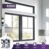 Fenêtre à guillotine simple en vinyle et aluminium EOKO Hurricane Impact Grid certifiée NFRC, qualité commerciale