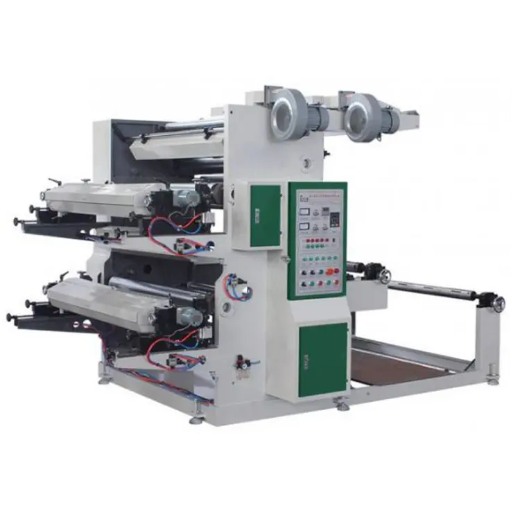 Paper Non Woven PE Roll Printer Flexo Flexographic Printing Machine 2 Color Price