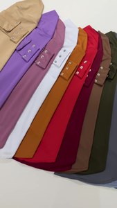 ฮิญาบผ้าโพกศีรษะพร้อมกระดุมสำหรับผู้หญิงเสื้อเจอร์ซีย์ซับในผ้าเนื้อนุ่มยืดหยุ่นพร้อมใช้ทันที - Product Image 4