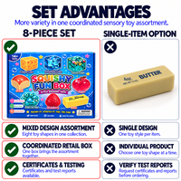 Lot de 8 jouets sensoriels anti-stress en silicone à montée lente, personnalisables, en gros, en vrac, jouets squishy