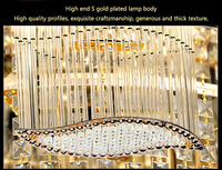 Lustre moderne personnalisable à 80 LED en cristal, luminaire suspendu encastré au plafond, forme ronde en métal avec finition dorée pour les chambres
