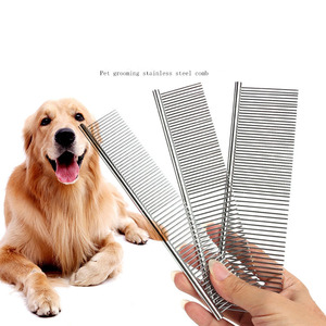 Forfait personnalisé En Acier Inoxydable Pour Animaux De Compagnie Poux Nit Gratuit Tiques Anti-puces Peigne Portable Peigne à Cheveux Pour Animaux De Compagnie De Chien De Toilettage Massage Peigne - Product Image 2