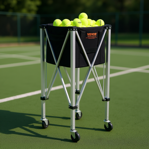 Carrito para Pelotas de Tenis Vevor, Capacidad para 150 Pelotas, Plegable, de Aleación de Aluminio con Ruedas, Modelo Portátil para Entrenamiento al Aire Libre - Product Image 2