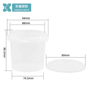 Taza de plástico para helados, vasos de plástico para yogurt con tapa, CX039E, 400ml, 600ml, 1200ml, 2000ml, 2600ml