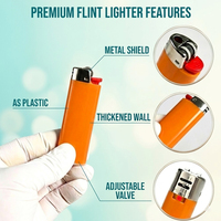 Briquet à silex classique en plastique économique – Couleurs assorties, cadeaux d'affaires, briquet à gaz jetable pour cigarettes