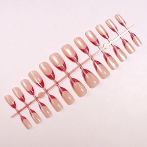 24 <span class=keywords><strong>Uñas</strong></span> Postizas de Cristal Estilo Ojo de Gato Francés, Estilo Europeo-Americano, Removibles para Mujer, Lujo Ligero, Alta Calidad - Product Image 2