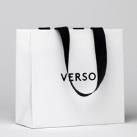 Sac cadeau jetable personnalisé en papier couché blanc avec impression offset et estampage à chaud doré pour bijoux et vêtements