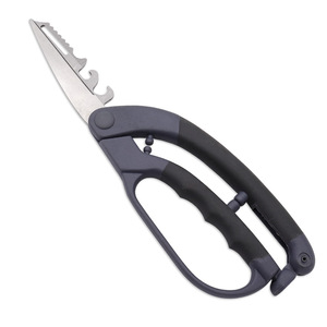 Kitchen <b>Scissors</b> Stainless Steel Grey Straight Head Home Use Vegetable <b>Meat</b> Bone Cutter Barbecue Cutter - Product Image 3