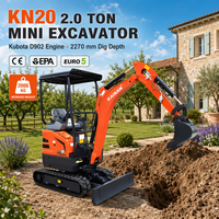 Mini Excavator Diesel Baru 2026, 2 Ton hingga 2,5 Ton, Excavator Crawler Pertanian 20 Ton dengan Mesin Kobota untuk Halaman Belakang
