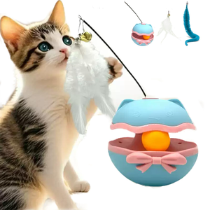2026 Hot Sale Modern Luxury Silicone & Plastic Not Down Feather <b>Interactive</b> Teaser Ball <b>Cat</b> <b>Toy</b> with Funny Big Eyes - Product Image 1