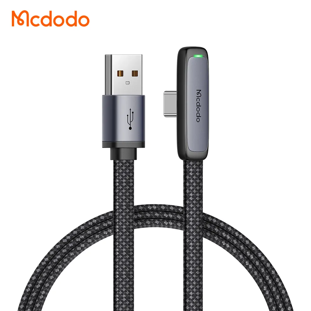 Mcdodo Großhandel 1,2 M/1,8 M USB-Kabel 90-Grad-Gaming-Ladekabel 100W 6A Flaches USB-Ladegerät Typ C USB-Datenkabel