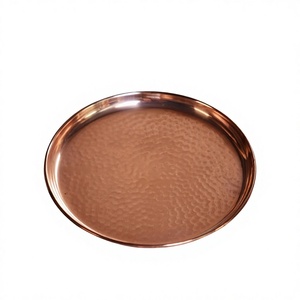 Plateau de service en métal martelé pour chocolats, qualité supérieure, forme ronde, pour desserts, idéal pour les mariages et la restauration. - Product Image 1