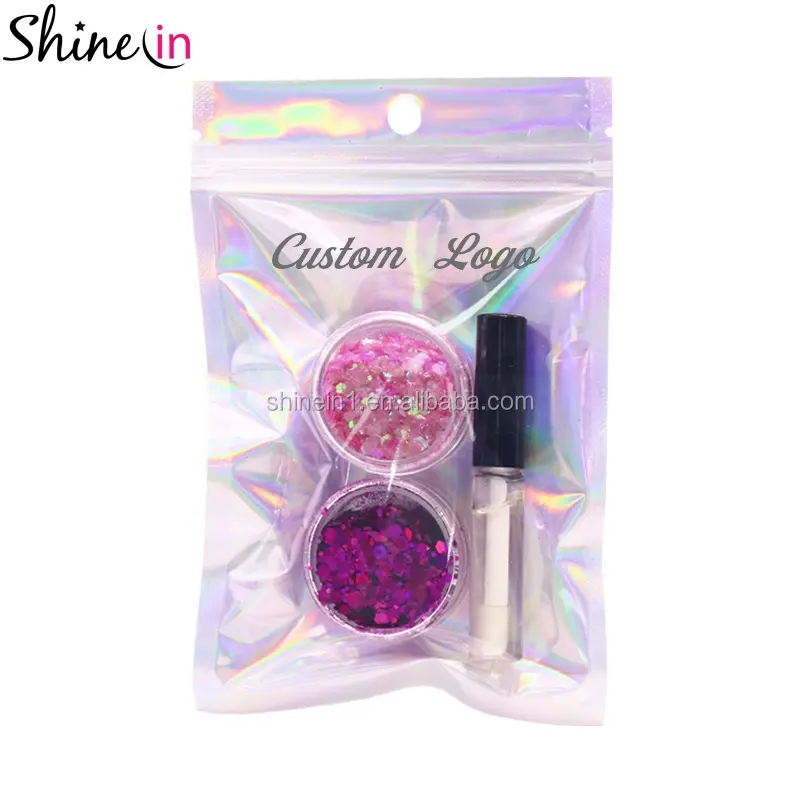 Shinein Popular No Toxic Makeup Hair Body Face Glitter Pink Color Chunky Holographic Glitter Festival Body Glitter Cosmetic