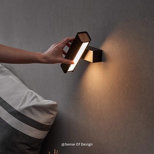 <b>Wall</b> Lamp Wood Led Rotatable Minimalist Bedroom Hallway <b>Bedside</b> <b>Light</b> 220V Switch Control - Product Image 2