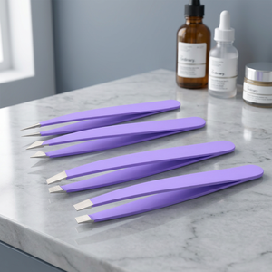 Juego de Pinzas para Cejas de Acero Inoxidable Color Morado, Punta Puntiaguda, Duraderas, Estilo Moderno - Product Image 2