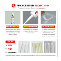 Colle silicone à durcissement acétique, séchage rapide, étanche, résistante aux intempéries, pour la construction, adhésif sans clou