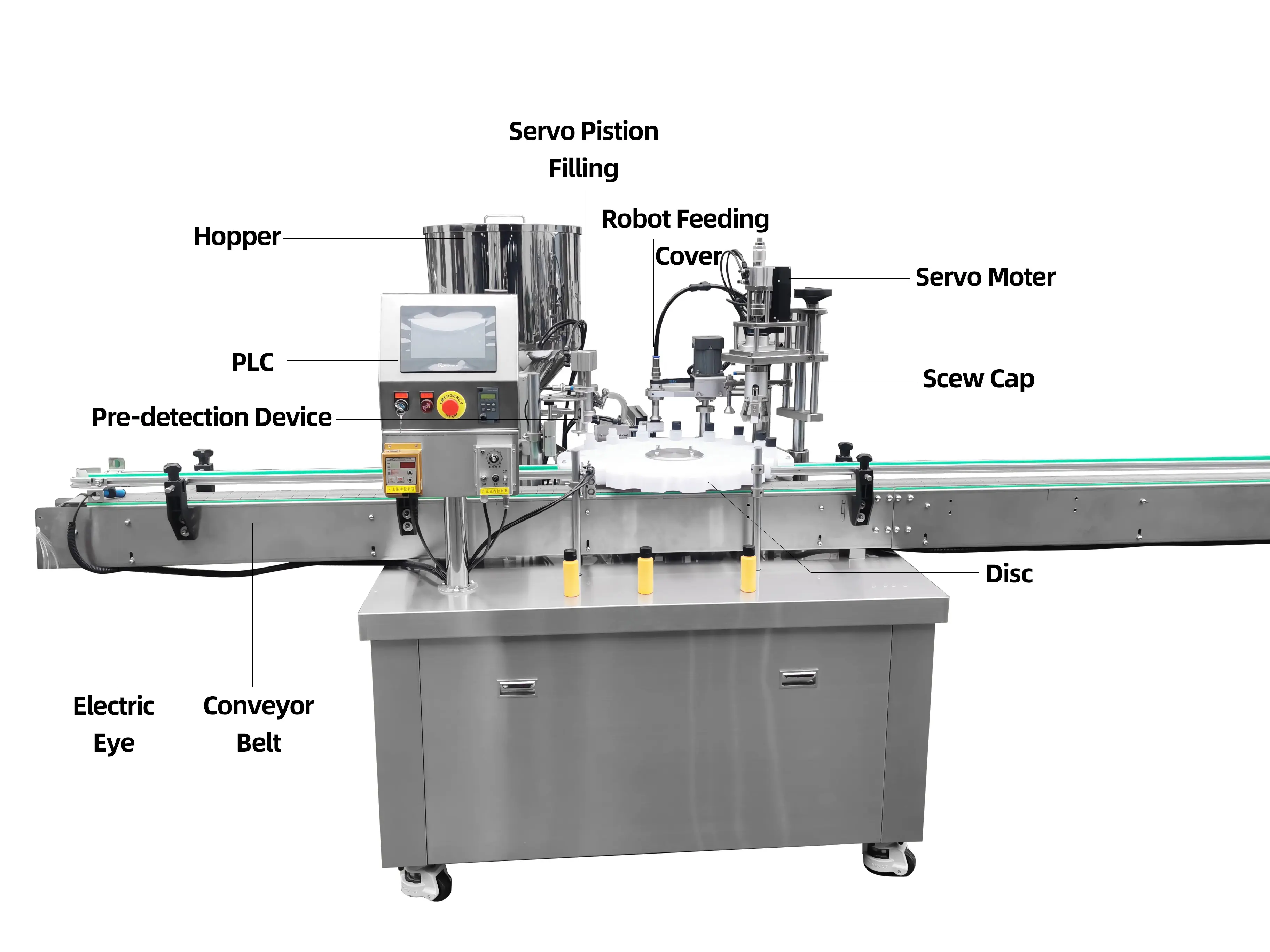 Máquina automática de llenado y tapado de pasta de pigmento de pistón de alta velocidad MAKWELL