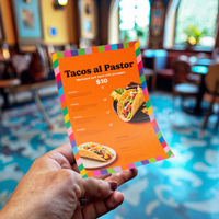 Flyers imprimés en couleur personnalisés, brochures, livrets, dépliants de menu de restaurant à emporter, services de papier d'impression