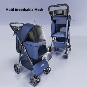 (जहाज के लिए तैयार) बिल्ली और कुत्ते के आउटडोर चलने के लिए एक हाथ आसान फोल्ड ट्रॉली का निर्माण - Product Image 4