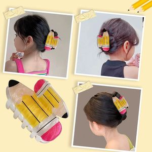 थोक महिला बच्चों स्कूल बस सेब प्यारा कैलकुलेटर ऐक्रेलिक बड़े बाल क्लैंप महिलाओं के लिए मजेदार शासक पेंसिल की पुस्तक क्लैश - Product Image 3