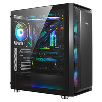 Boîtier d'ordinateur ATX personnalisé-Plastique ABS avec maille et bande ARGB, verre trempé gauche, pour les amateurs de DIYPC, certifié CE