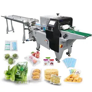 Automatic donuts dessert packing machine High quality automatic bun donut flow pack Horizontal Pillow packaging machine