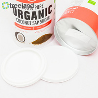 Emballage personnalisé en tube de papier cylindrique pour poudre de noix de coco avec couvercle pelable en aluminium, impression quadricolore, recyclable, qualité alimentaire, OEM