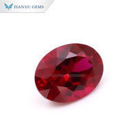 Rubis rouge sang de pigeon vif Tianyu, taille ovale facetté, pierres précieuses de laboratoire exclusives, prix de gros par carat