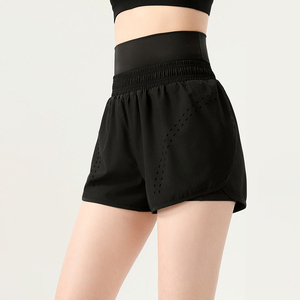 Pantalones cortos deportivos de dos piezas de doble capa para mujer, novedad de verano, entrenamiento para correr, yoga al aire libre con cordón - Product Image 6