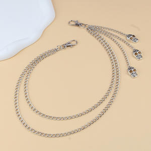 Skull Pants <b>Chain</b> Double Layer Metal Body <b>Chain</b> Halloween Fashion Jewelry Zinc Alloy <b>Cross</b> Border Style - Product Image 3