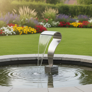 Fontaine <span class=keywords><strong>cascade</strong></span> en acier inoxydable Art Déco pour extérieur, parc, jardin, ornement aquatique, couleur et design personnalisés - Product Image 6