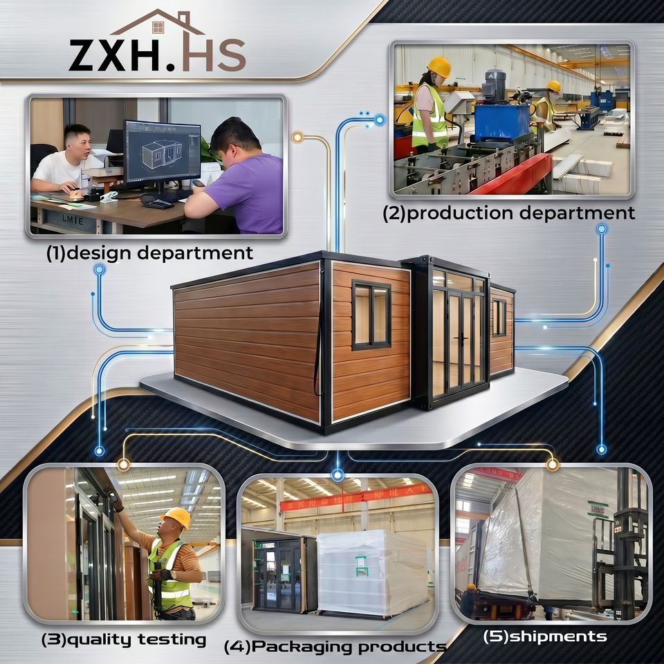 Flexible Commercial Space and Open Plan Interior Prefab Foldable House ...