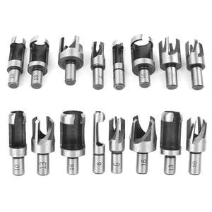 قاطعة سدادة خشبية بأربعة أسنان مشطوفة طقم قاطعة سدادة خشب صغيرة متينة من الفولاذ الكربوني العالي قاطعة سدادة خشب - Product Image 2