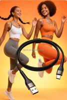 Cable de Datos USB-A a Tipo-C de Alta Calidad, 100W, Negro, Trenzado de Nailon, con Conductor de Cobre Puro, Carga Rápida, Aleación de Aluminio, Marca BJC