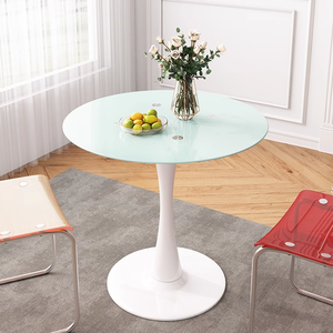<span class=keywords><strong>Welhome</strong></span>, juego de mesa de comedor redonda negra pura, mesa de comedor de cocina pequeña, barra de café, escritorio de ocio, mesa de salón - Product Image 2
