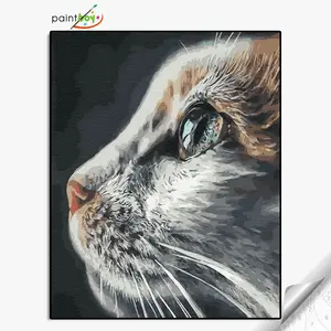 GX37082-40 * 50 diy Peinture à l'huile De peinture De Mode du chat amoureux peinture à l'huile de plage