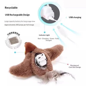 Toptan Ekolojik Dostu Elektrikli Sallanan Peluş Biyonik Kuş Kedi Oyuncağı İnteraktif Kuş Ses Simülasyonu Kanat Çırpmalı Şarj Edilebilir - Product Image 2