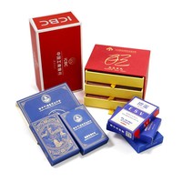 Boîte cadeau inclinée à double étage personnalisée pour cartes à jouer avec logo sur mesure, jeu de poker en papier noir