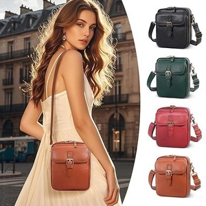 Women Vintage PU Leather Square Crossbody Bag Retro Buckle Shoulder Purse Adjustable <b>Strap</b> Multi Color Portable Daily Phone Bag - Product Image 3
