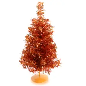 橙色人造30厘米圣诞迷你圣诞树