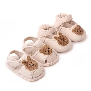 बेबी चन्दन लड़की गर्मियों में बच्चों जूते कपास भालू सैंडल पहली वॉकर नवजात जूते आकस्मिक नरम एकमात्र सैंडल बच्चा खरगोश जूते